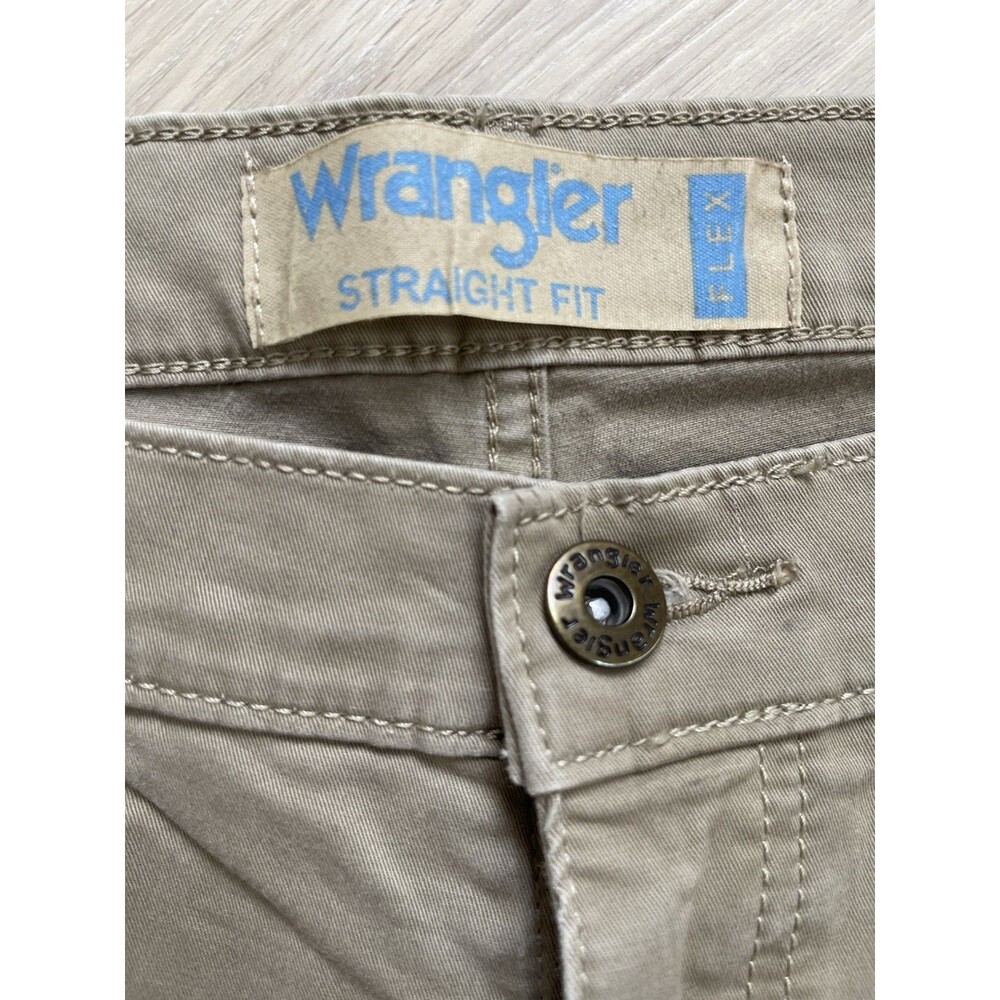 Wrangler Premium Quality Men Beige Straight Fit Twill Cotton Stretch Pants 36